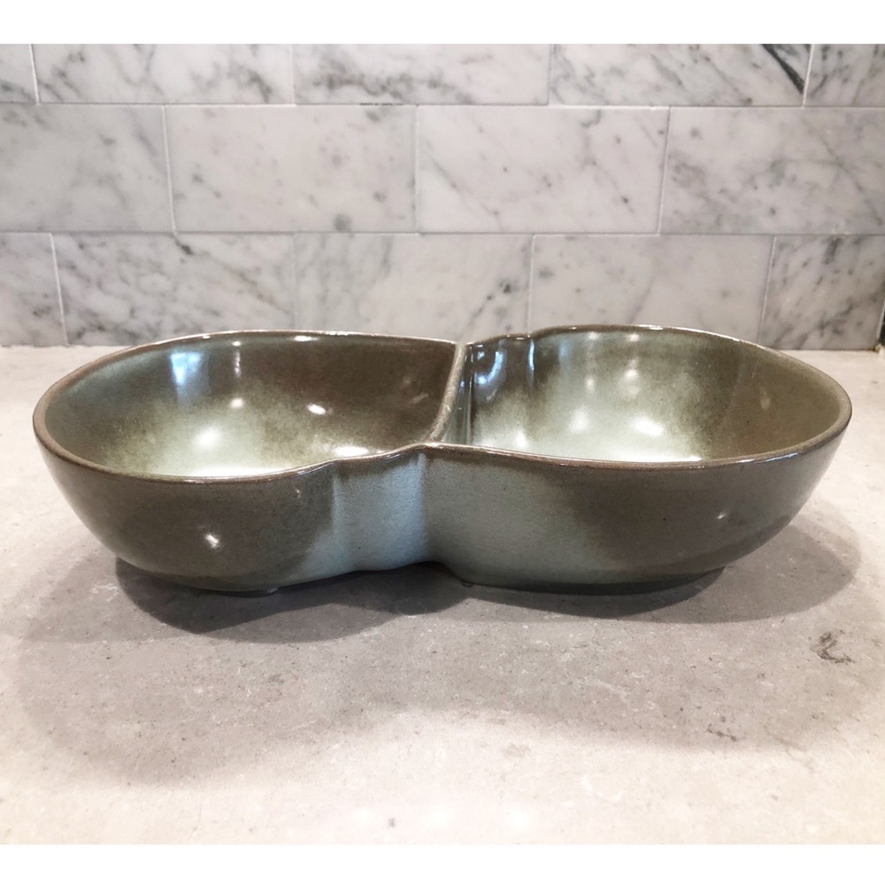 Frankoma Plainsman Green Divided Bowl